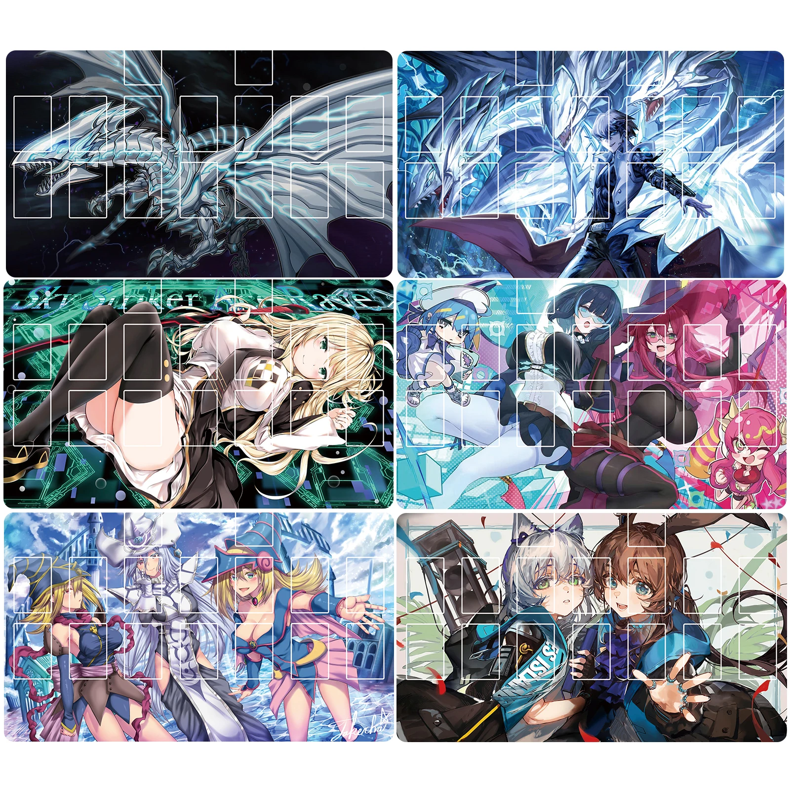 

600X350X2Mm Yu-Gi-Oh! I:p Masquerena Sky Striker Ace Card Battle Mat Duel Disk Dark Magician Girl Tcg Board Game Card Table Mat