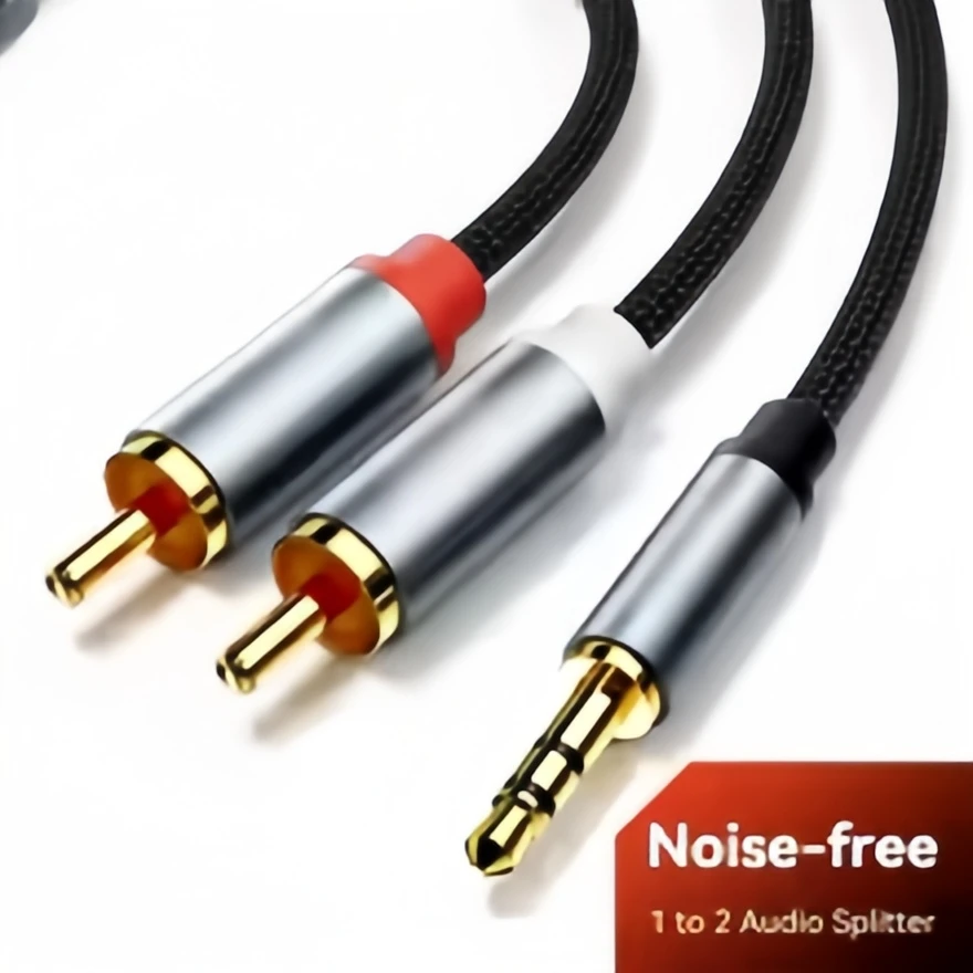 Premium 3.5mm to RCA Audio Splitter Cable - High-Fidelity Sound Connection Adapter