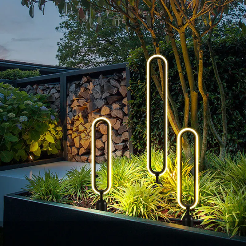 Led Landscape Lighting Outdoor LED Lawn Lamp AC110V 220V Waterproof Minimalist Round Street Light For Courtyard Villa Landscape Path Garden Lighting