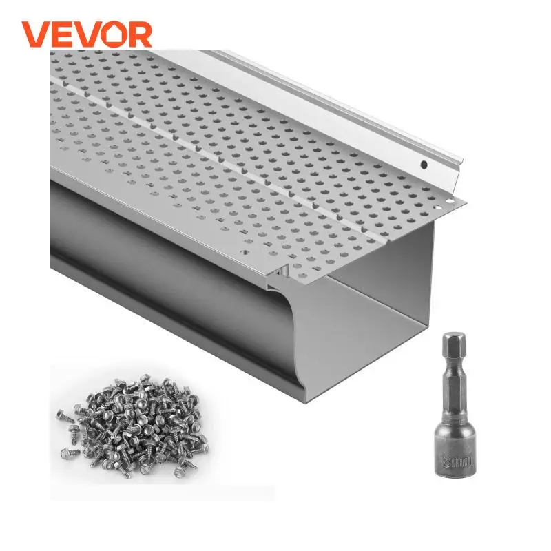 VEVOR Gutter Guard 5/6in Aluminum Leaf Filter DIY Gutter Cover 13/26/52 PCS Raptor Guards Fits Any Roof or Type