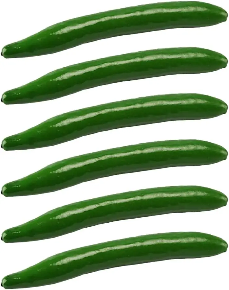 6 Stuks Kunstmatige Komkommerschuim, Levensechte Plantaardige Nep Voedsel Model Tafeldecoratie Rekwisieten Voor Thuiskeuken Restaurant Show Decor