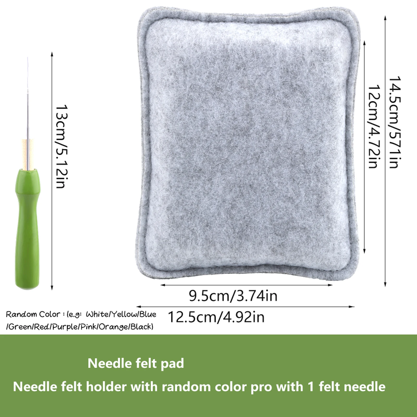 Needle Felting Kit 1PC Felting Underlay Set Dry Felt Pad Needle Holder Needles Wool DIY