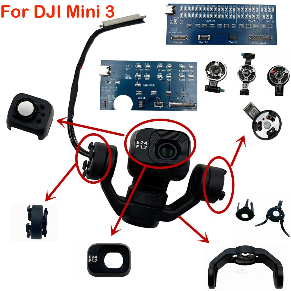 DJI Mini 3 Pro Gimbal Yaw Axis Upper Bracket Cap Replacement Part - Official Repair Component
