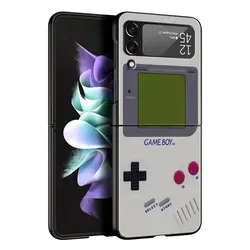 Retro Gameboy Inspired Black Hard Shell Phone Case with Bumper Protection for Samsung Z Flip 4 (A1)