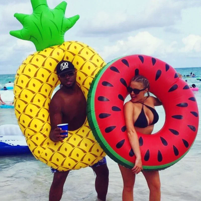Inflatable Buoy Pool Float Pineapple Watermelon Swimming Ring for Adults Summer Water Sport Swim Circle Pool Party Toys 2