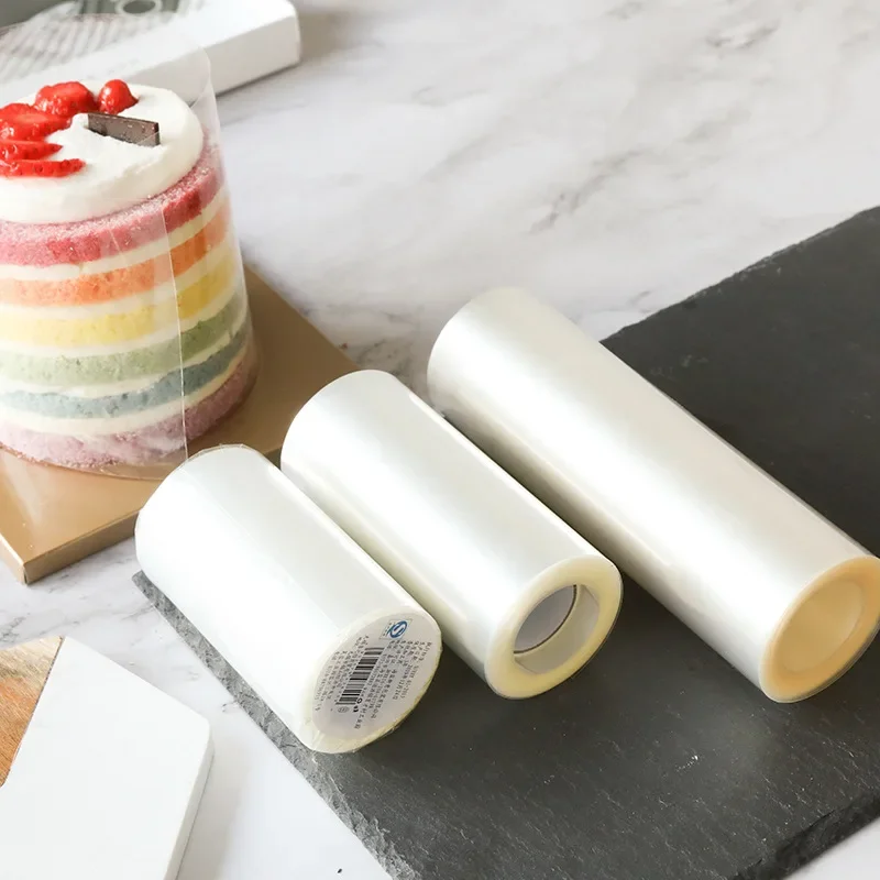 Rotolo Di Pellicola Trasparente Per Torte In PP Alimentare, Collare Per Mousse E Cioccolato, 10 Cm X 10 M, Riutilizzabile E Resistente All'Olio