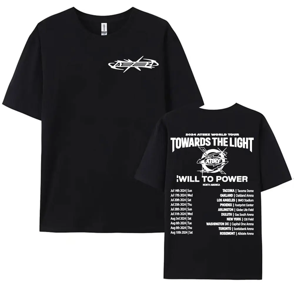 2025 Ateez World Tour Towards The Light: Will To Power T Shirt Men Women Korean Fashion High Quality Casual 100% Cotton T-shirts 6