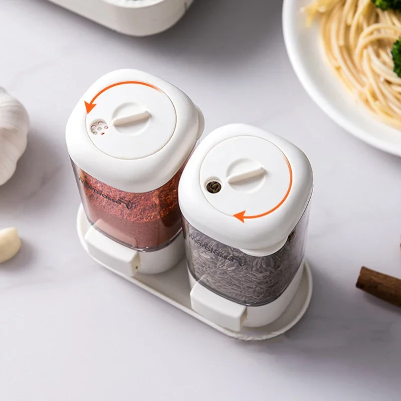 Push-type Salt Dispenser Sugar Bottle Spice Pepper Shaker Can Jar Seasoning Container Quantitative seasoning jar salt shaker spices bottle salt pepper shakers