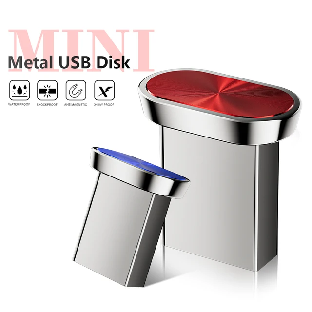 Super Mini Metal USB Flash Drive Colorful Thumb Pen Drive 128GB 64GB 32GB 100%Real Fapacity Portable Memory Stick 16GB 8GB 4GB 1