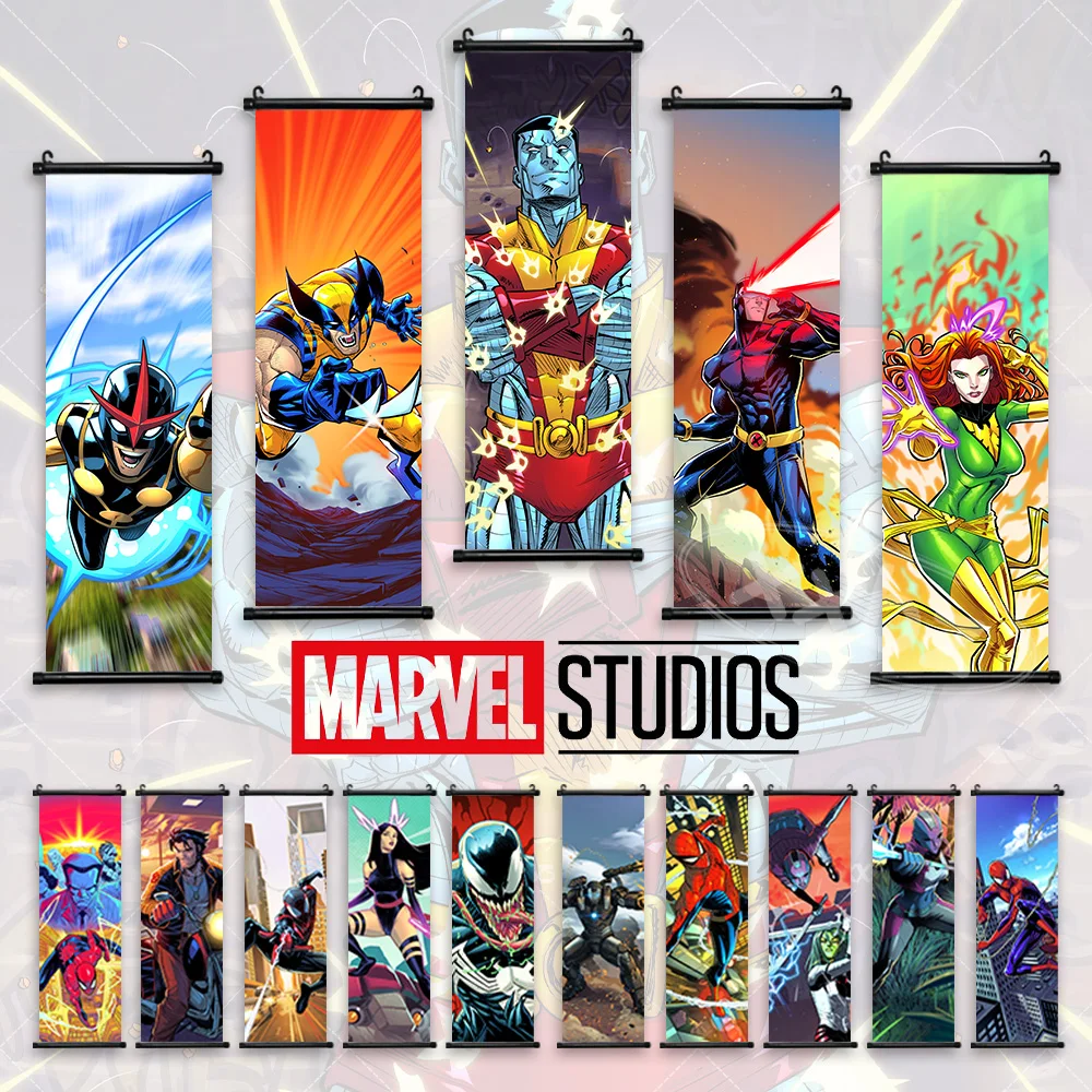 Avengers Poster X-Men Hang Painting Venom Wall Art Spider-Man Scrolls Picture Wolverine Home Decoration Cyclops Wallpaper Storm