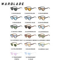 Lunettes de soleil rondes Vintage simples pour femmes et hommes, marque de luxe, Design rétro, rivets, lentille jaune et bleue, carrées, UV400, 2025 6