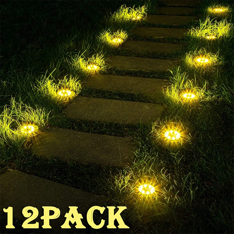 rgb led solar light outdoor garden buried light decoration underground deck lamp ip65 waterproof sunshine powered led solar lamp 8LED Solar Power Disk Light Outdoor Garden Solar Underground Light Deck Light Spotlight Buried Solar Led Lamp Garden Decoration