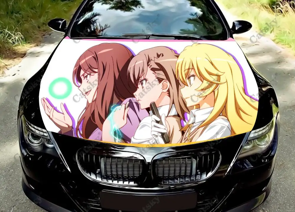 

Anime Girl Misaka Mikoto Car Hood Vinyl Decal Sticker Wrap Vinyl Film Engine Cover Decals Sticker Car Hood Side Cover Decal Film
