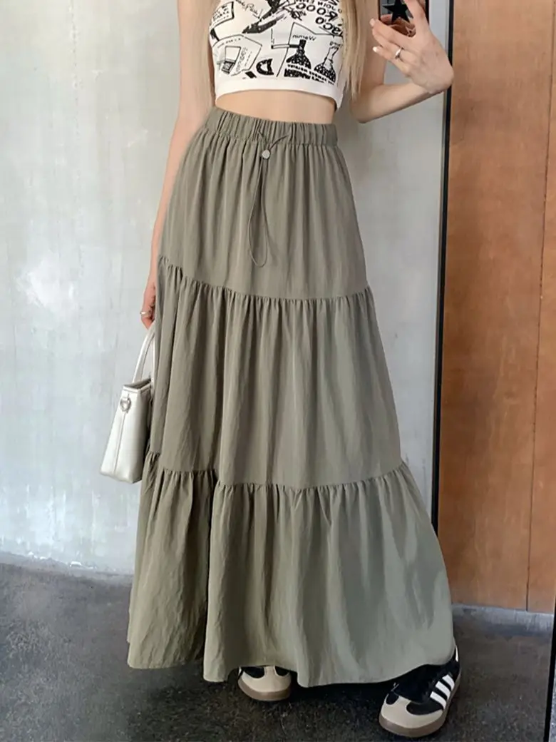 

Юбка женская трапециевидная на шнуровке, с завышенной талией