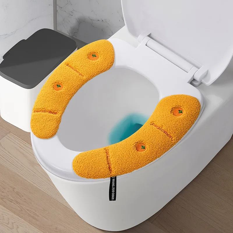 

Cartoon Printed Toilet Sticker with Simple Buckle and Thickened Plush Pad for All Seasons