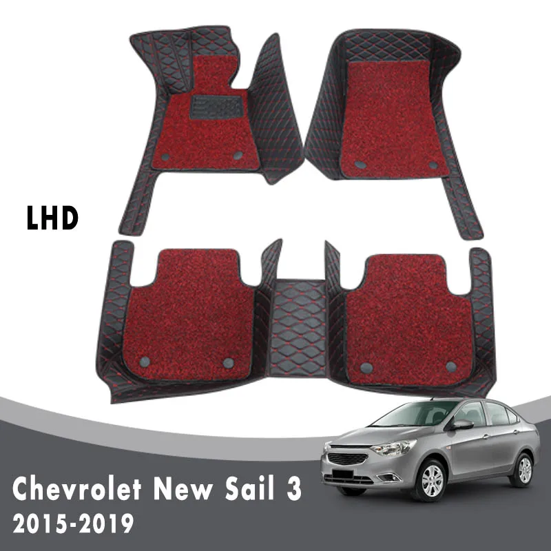 

Автомобильные коврики, коврики для Chevrolet New Sail 3 2019 2018 2017 2016 2015, роскошные двухслойные коврики с проволочной петлей, аксессуары для интерьера, коврики