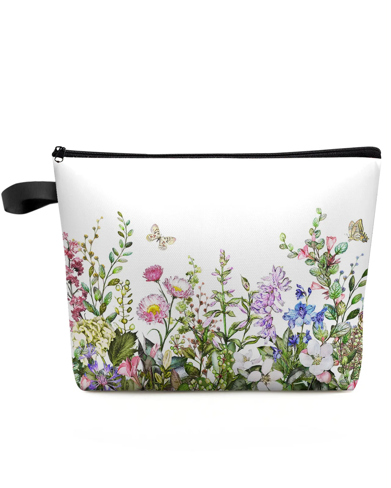 

Vintage Watercolor Flower Herb Plant Makeup Bag Pouch Travel Essentials Women Cosmetic Bags Toilet Organizer Storage Pencil Case