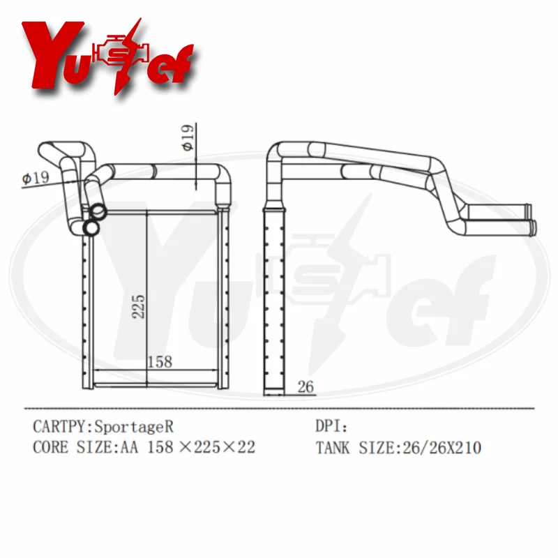ALL ALUMINUM HEATER CORE FITS FOR KIA SPORTAGE 11-16 HYUNDAI TUCSON 10-15 IX35 2015 97138-2S000 97138-2S100 971382S100