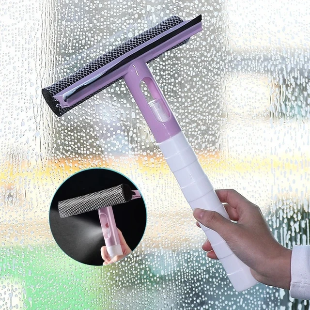 Glas Reinigung Werkzeug Mit Spray doppelseitige Fenster Glas Wischer Düse  Zerlegen Stange Mopp Rakel Haushalt Reinigung Liefert - AliExpress