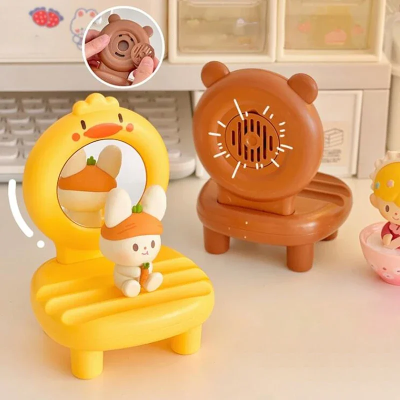 Phone Holder Cute Animals with Mirror Adjustable Bracket Office Tablet Support Stand Desk Organizer