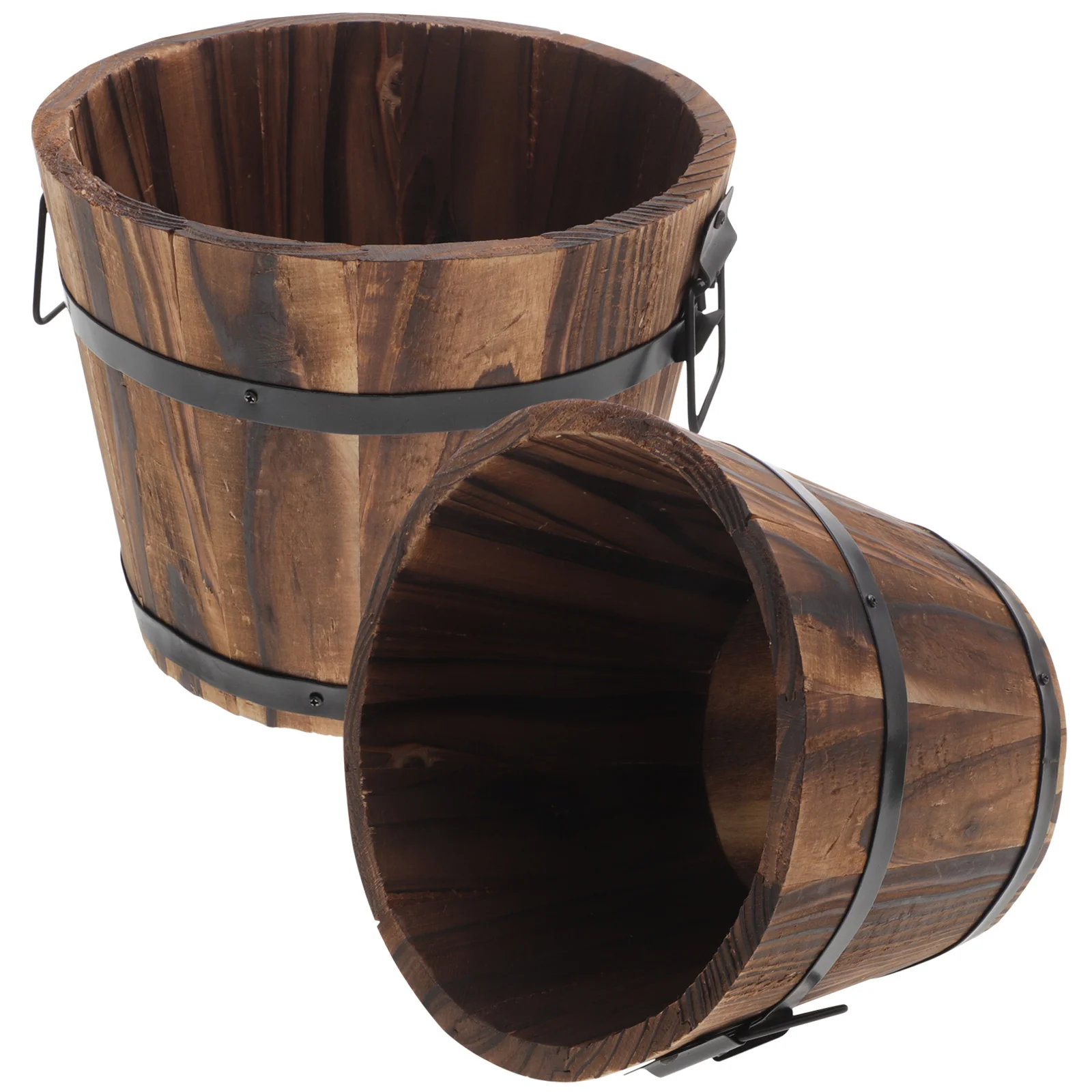 

Rustic Succulent Planter Box Wood Barrels Flower Pot Plant Container Box Whisky Barrel Planter Wooden Succulent Plant