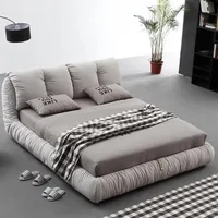 Lit de chambre unique et minimaliste, style nordique, avec rangement, rembourré, design élégant, cadre de lit Queen 180x200cm, accessoires de maison 5
