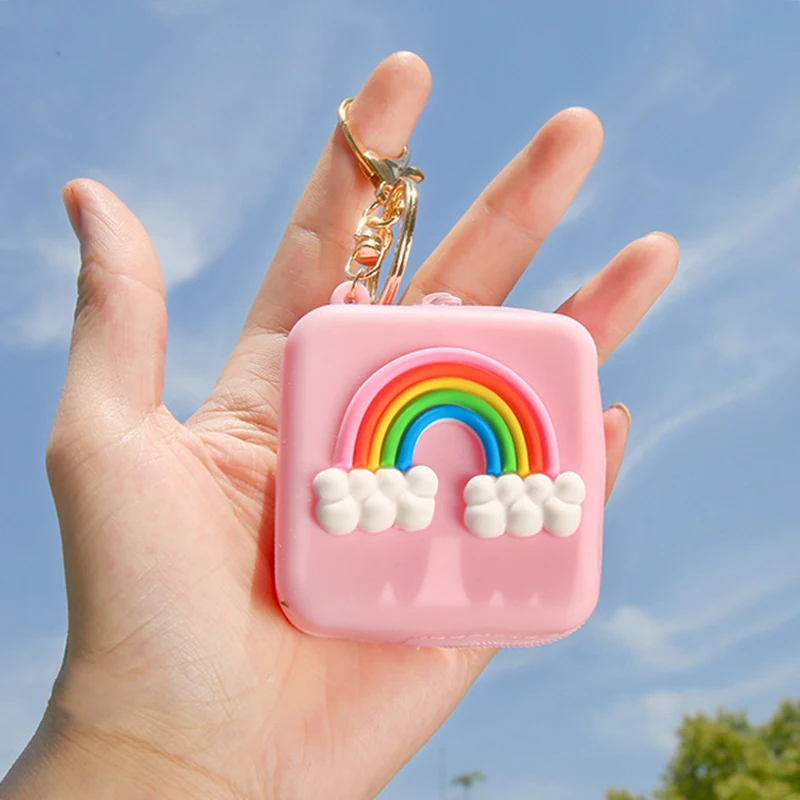 Women Cute Cartoon Silicone Coin Purse for Kids Dinosaur Bear Key Chain Mini Zipper Coin Pouch Bags Handbag Decorations Wallets