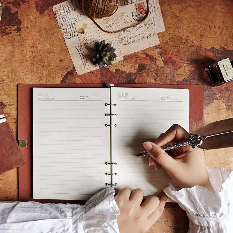 Vintage Soft PU Leather Travel Journal Notebook | Loose-leaf Binder Diary & Planner | School Stationery