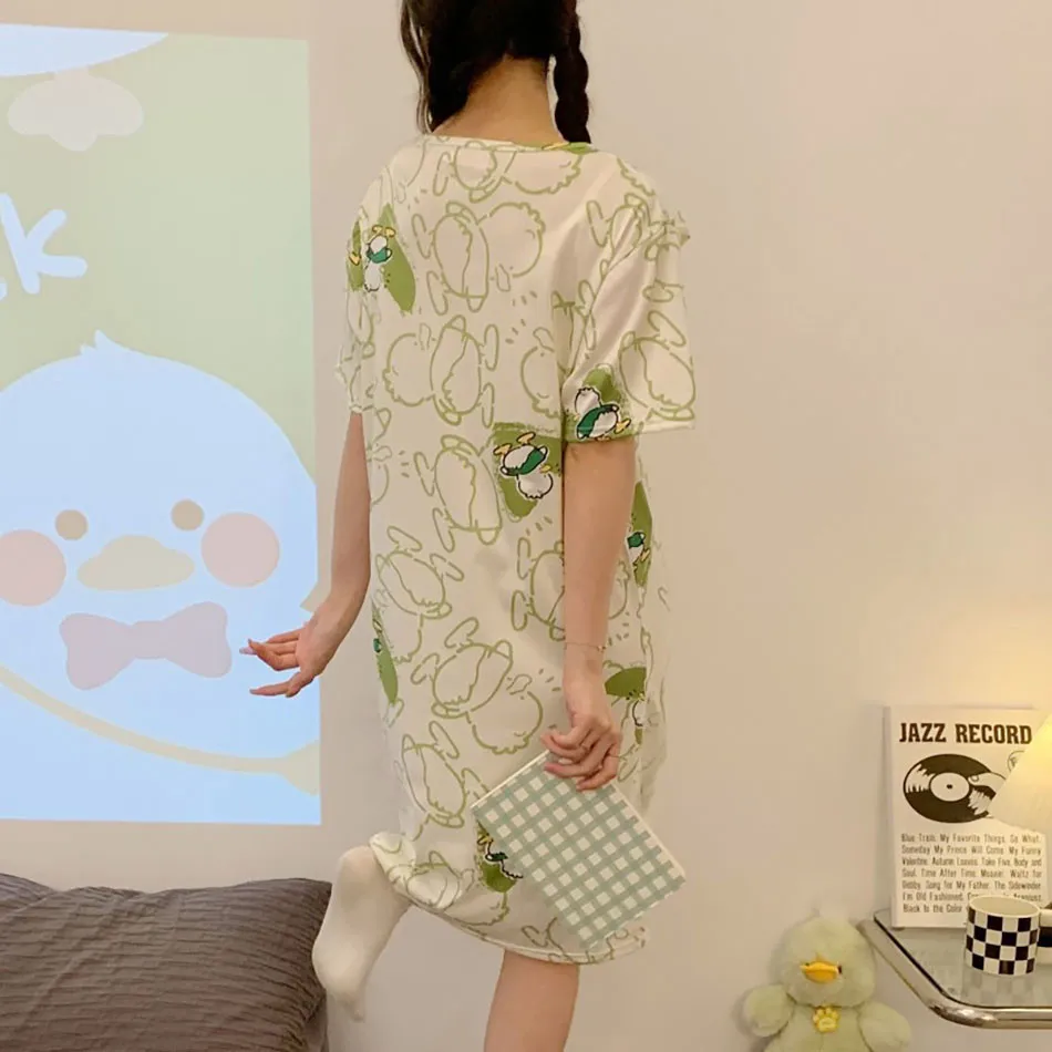 Maternity Clothings Nursing Dresses Breastfeeding Sleepwear Pattern Printing Cheerful and Lively Girl Feeling for Pregnant Women 2