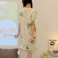 Maternity Clothings Nursing Dresses Breastfeeding Sleepwear Pattern Printing Cheerful and Lively Girl Feeling for Pregnant Women 2
