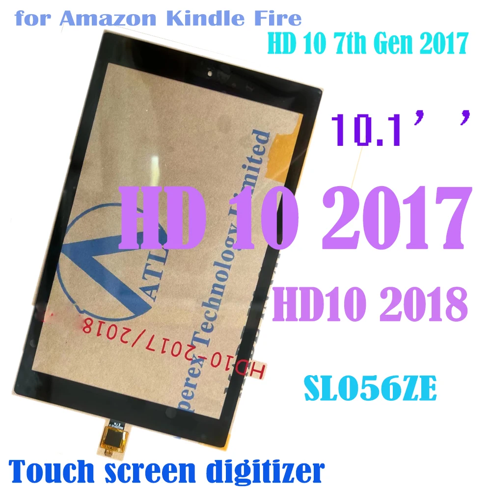 

10.1" Touch For Amazon Kindle Fire HD 10 2017 7th Gen SL056ZE Touch Screen HD10 2017 2018 Digitizer Glass Panel