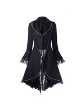  Renaissance Victorian Woman Jacket Medieval Steampunk Lace Coat Vintage Gothic Tuxedo Long Coat Halloween Costumes for Women 
