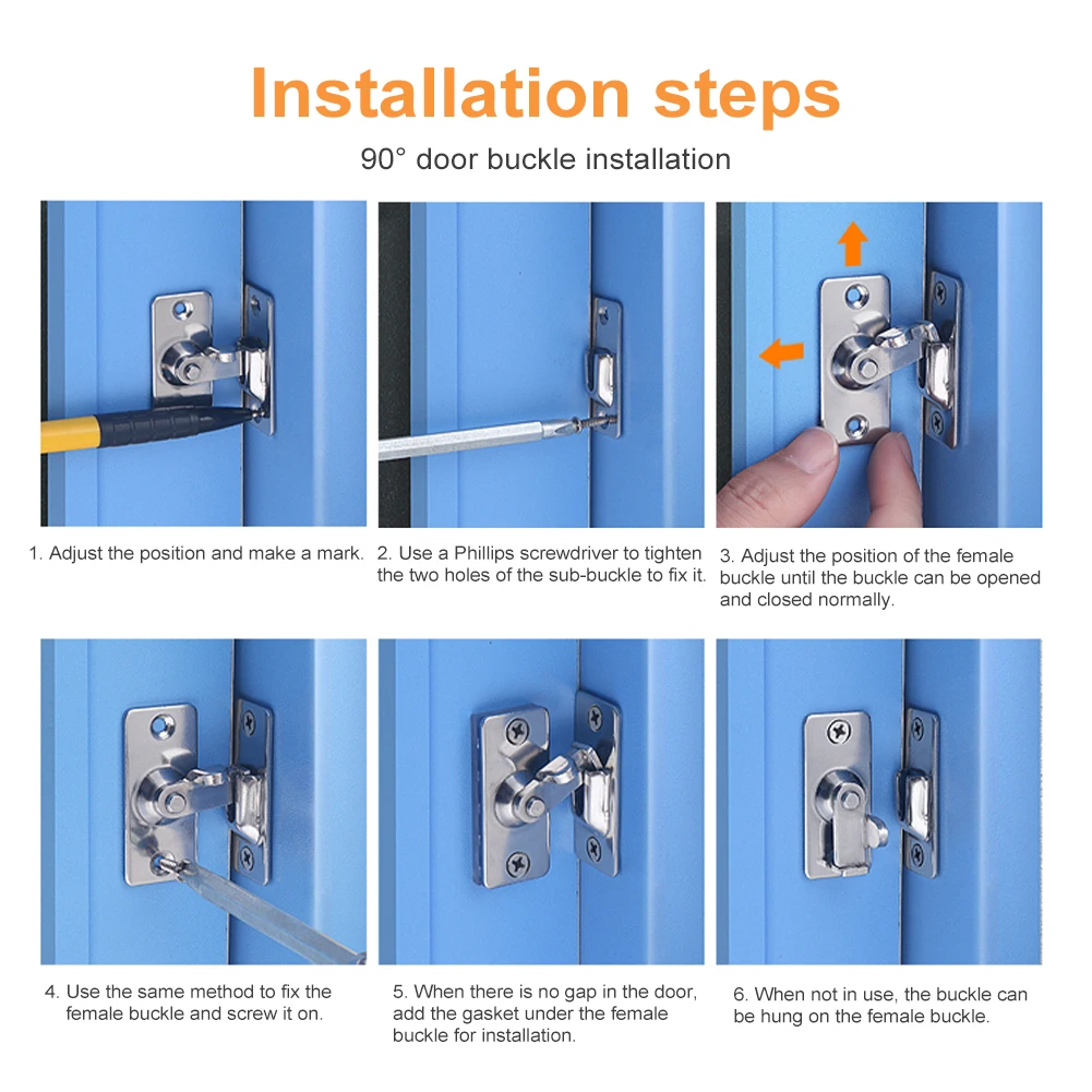 Door Latch 90 Degree Right Angle Stainless Steel Door Latch