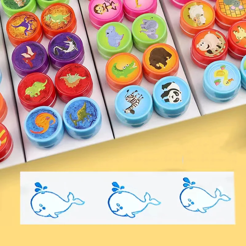 10 pcs Cute Cartoon Children's Stamps Toys Children's Stamps Scrapbooks DIY Painting Albums Decorative Personalized Stamp