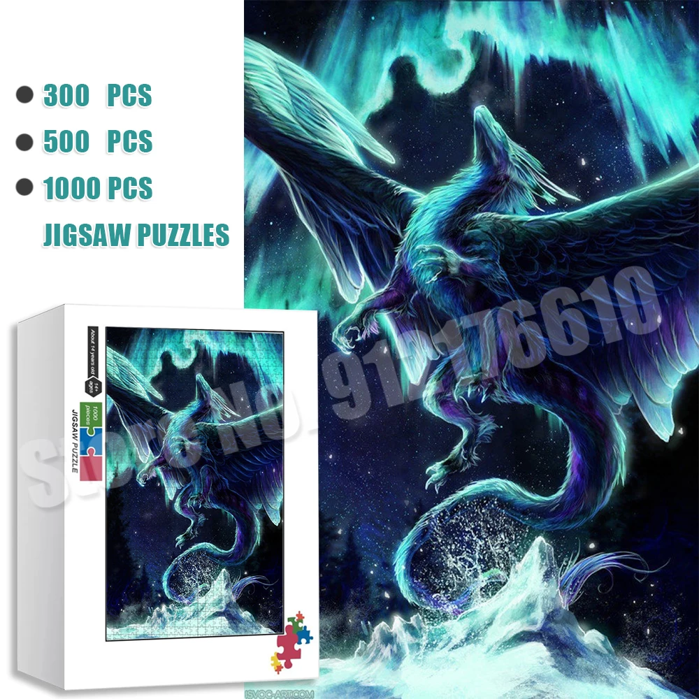 

Aurora Wyvern Puzzles for Adults 300/500/1000 Pieces Anime Dragon Jigsaw Puzzle Diy Educational Toys Family Large Games Gifts