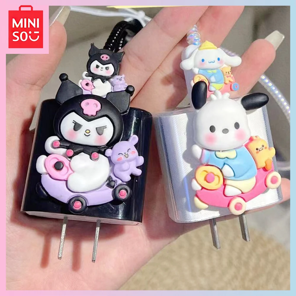 

Miniso Sanrio Kuromi Pochacco Cartoon Iphone14/13/12 Charger Case Anti-Break 11Promax Data Cable Wrap Rope Girls Birthday Gift