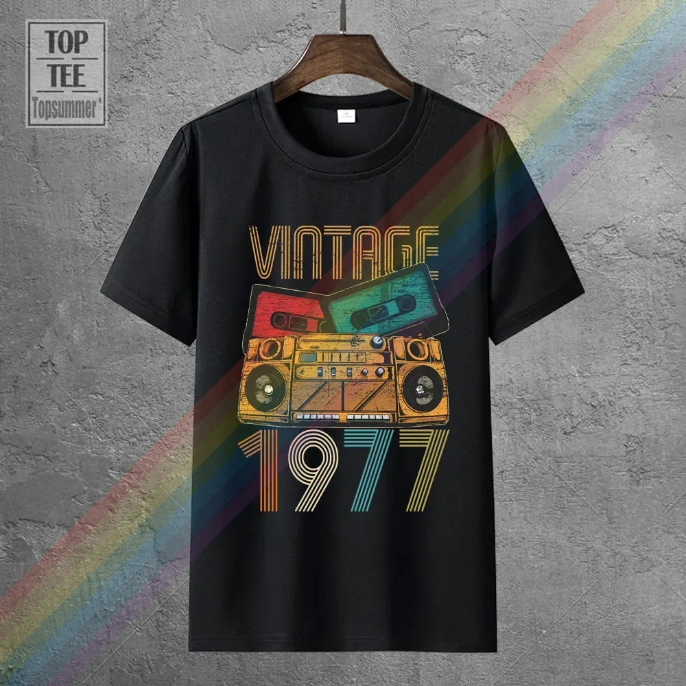 

Vintage 1977 Fun 44Th Birthday Gift Tee-Shirt Funny Fashion T Shirt Retro Brand Anime Tops T Shirts Harajuku Logo Tshirts