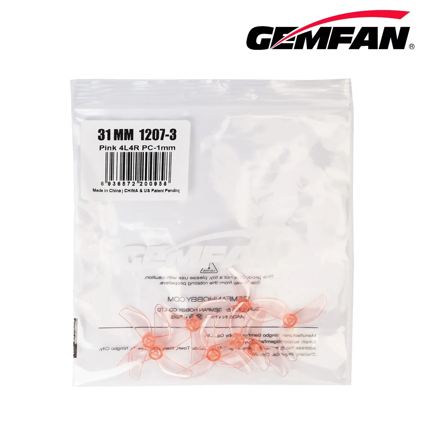 Gemfan 1207-3 Hélices 31mm Tiny Whoop - Lot de 4 Paires
