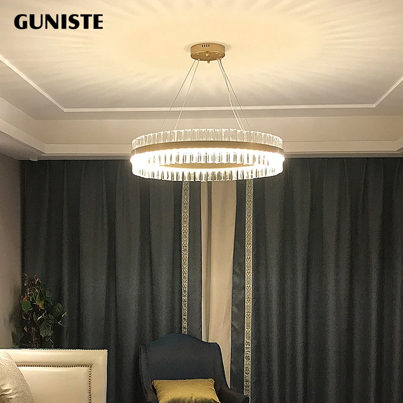 

Postmodern crystal chandelier villa light luxury living room lamp dining room bedroom package Lighting Net red lamps