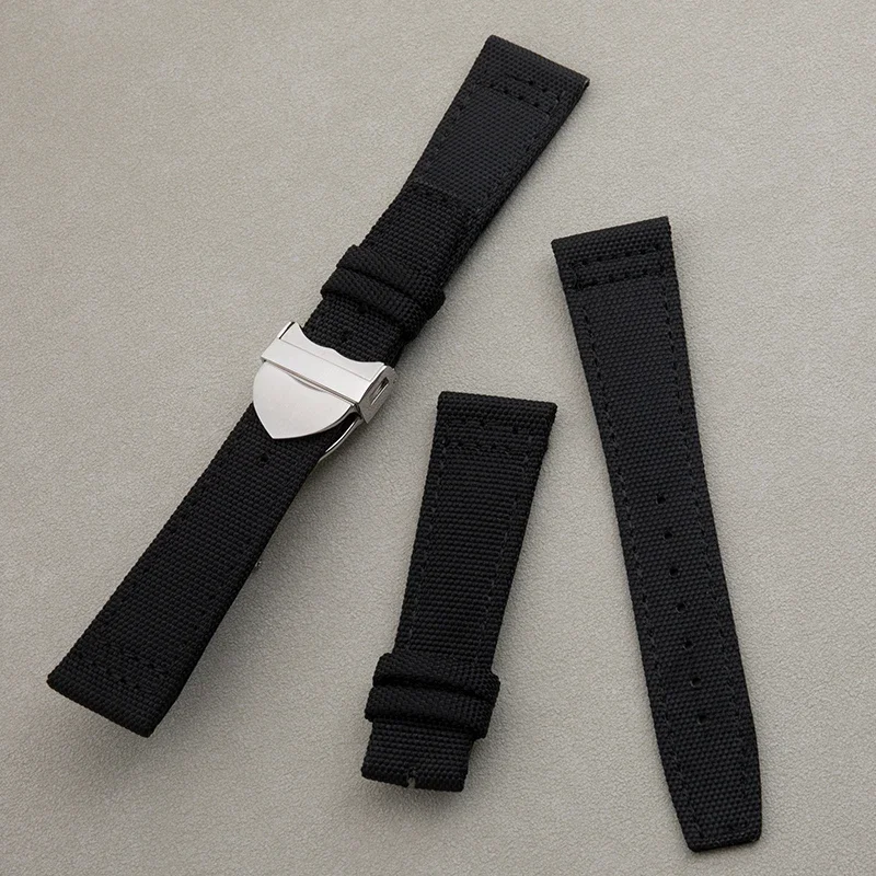

Универсальный черный нейлоновый тканевый кожаный ремешок высокой плотности 20 мм, застежка для браслета и ремешка часов Tudor IWC