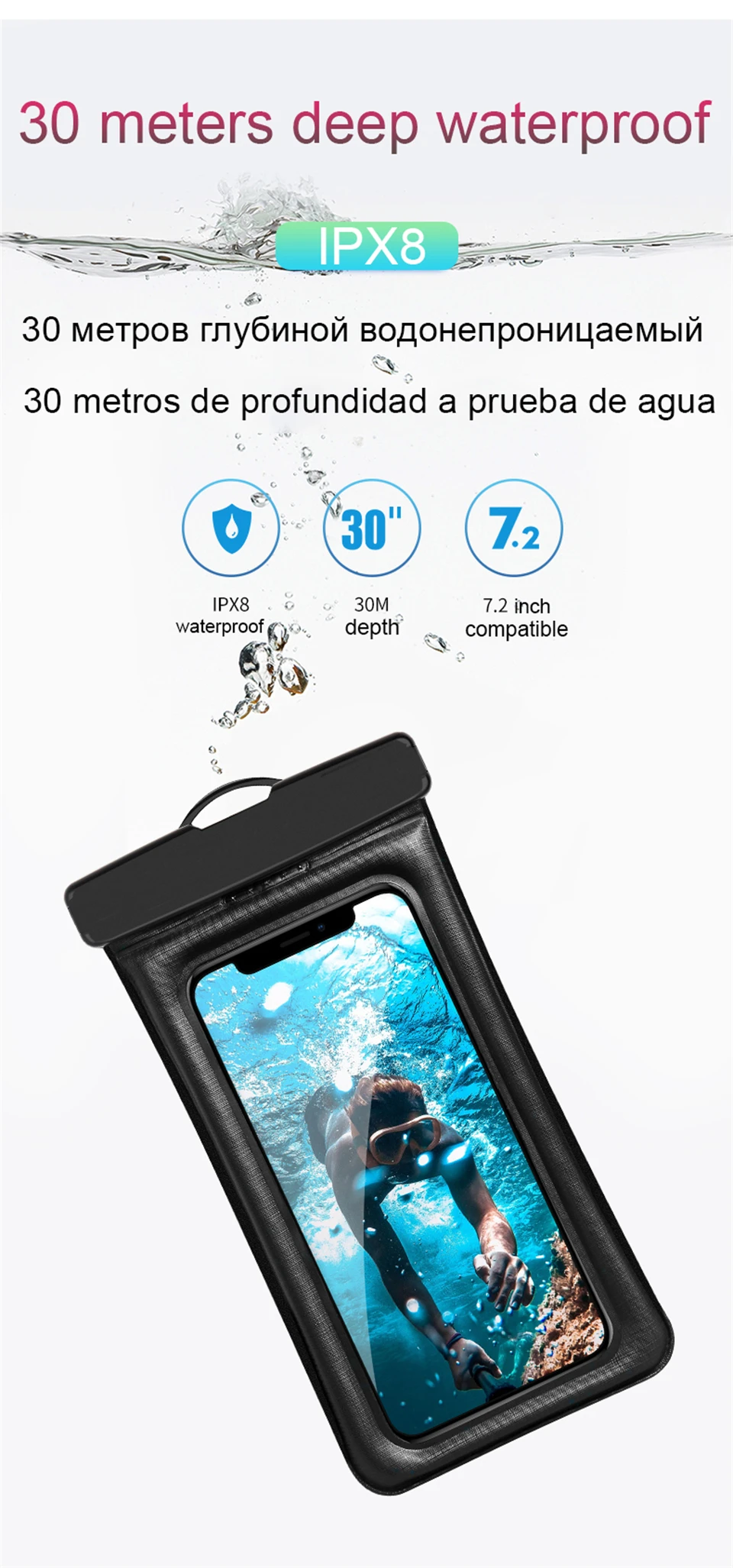 iphone 12 cover case IP68 Universal Waterproof Phone Case Water Proof Bag Swim Cover For iPhone 13 12 11 Pro Max X XS Samsung S22 Ultra Xiaomi Huawei iphone 12 phone case