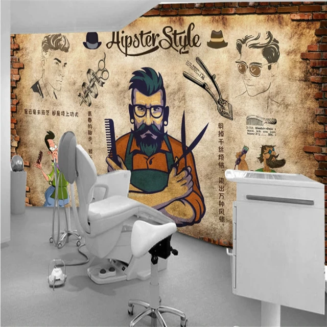Retro Nostalgic Brick Wall Man Hair Salon Barber Shop Background Wallpaper Hair  Cut Store Industrial Decor Mural Wall Paper 3d - Wallpapers - AliExpress