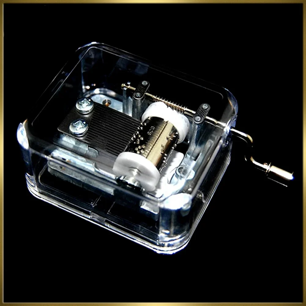 Music Box Hand Operated Acrylic Creative Crafts Ornaments Hand Movement Birthday Gifts Women Boyfriend Music Home Decoration