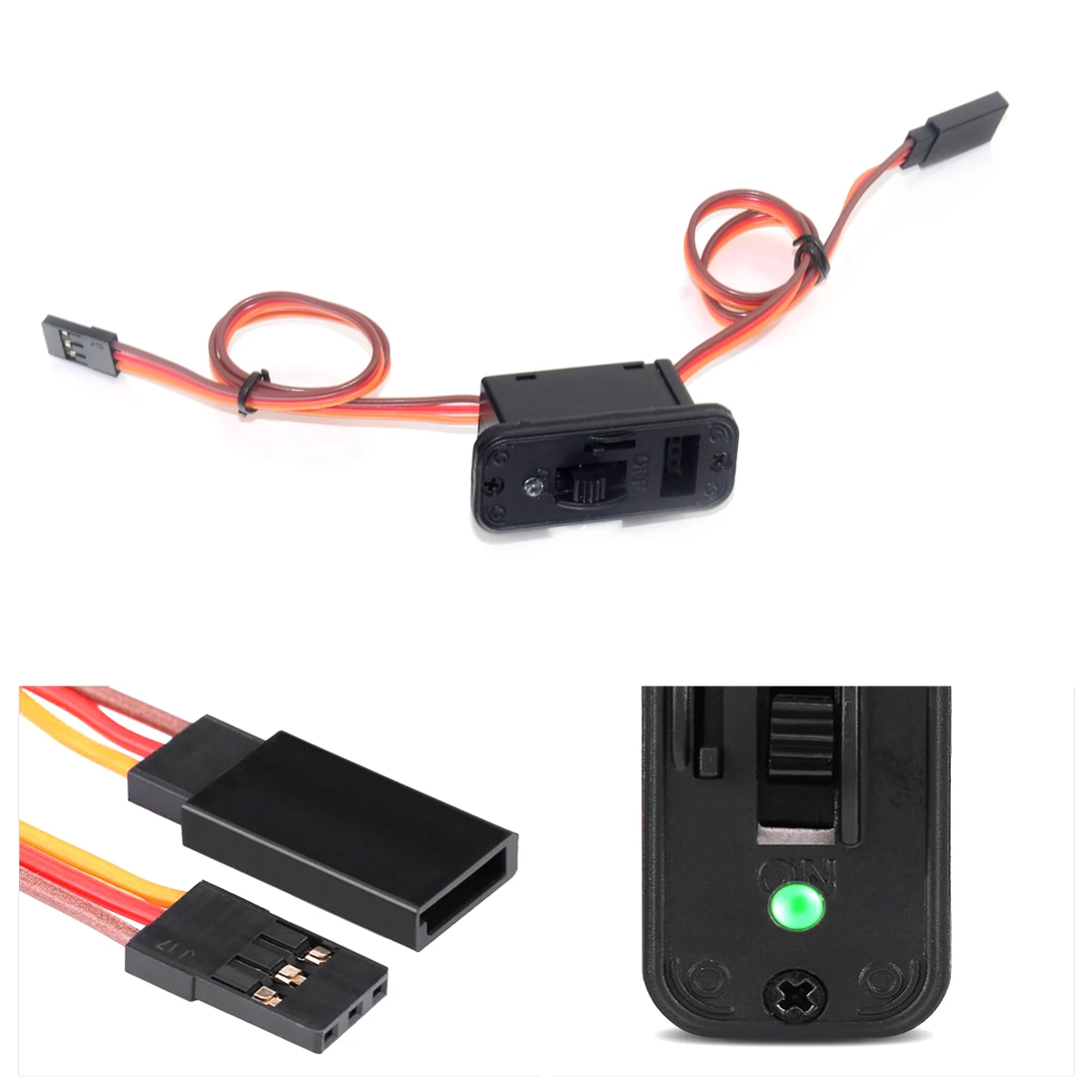 

Big Power TOC Switch Futaba Plug / High Current (With LED Power Indicator) For Receiver ESC Lipo Battery RC Airplane