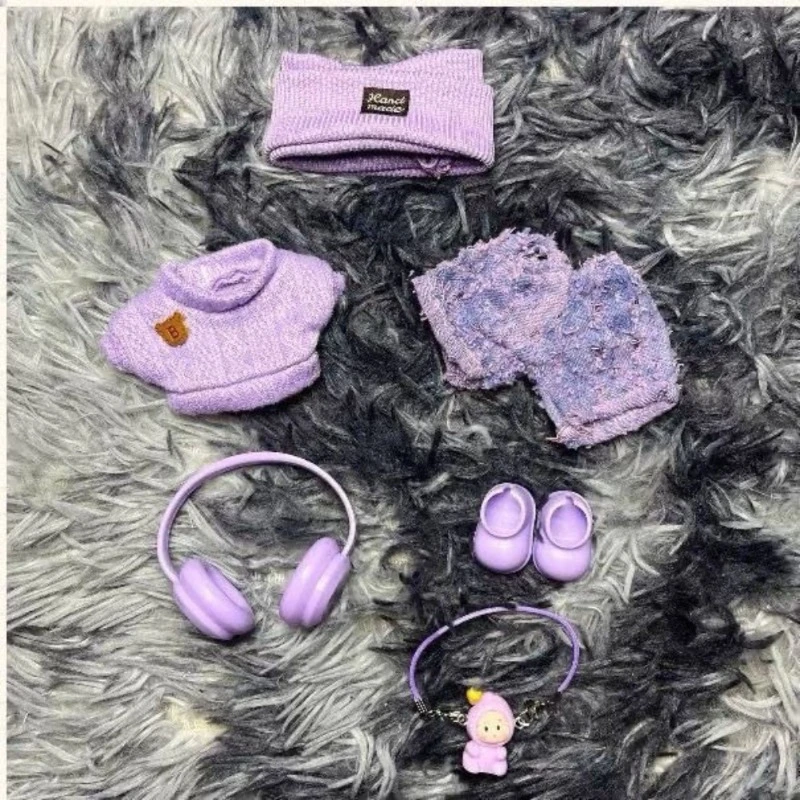 For 17cm Labubu Clothing Macaron Sports Set 3.0 Labubu Clothes Outfit Headphone Hat Pendant Pants DIY Doll Accessories Gift Toy 5
