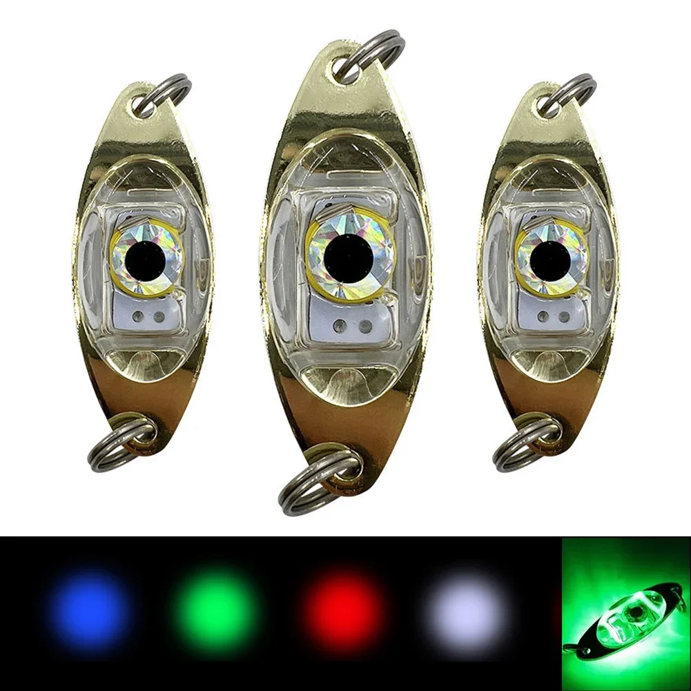Led Underwater Fishing Lures Light Electronic Luminous Metal Spoons Flasher Fishing Bait Lure Bait Freshwater Saltwater Lures