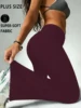Plus Size Ladies high-rise flared yoga trousers with leg bottom. Perfect for yoga or casual.