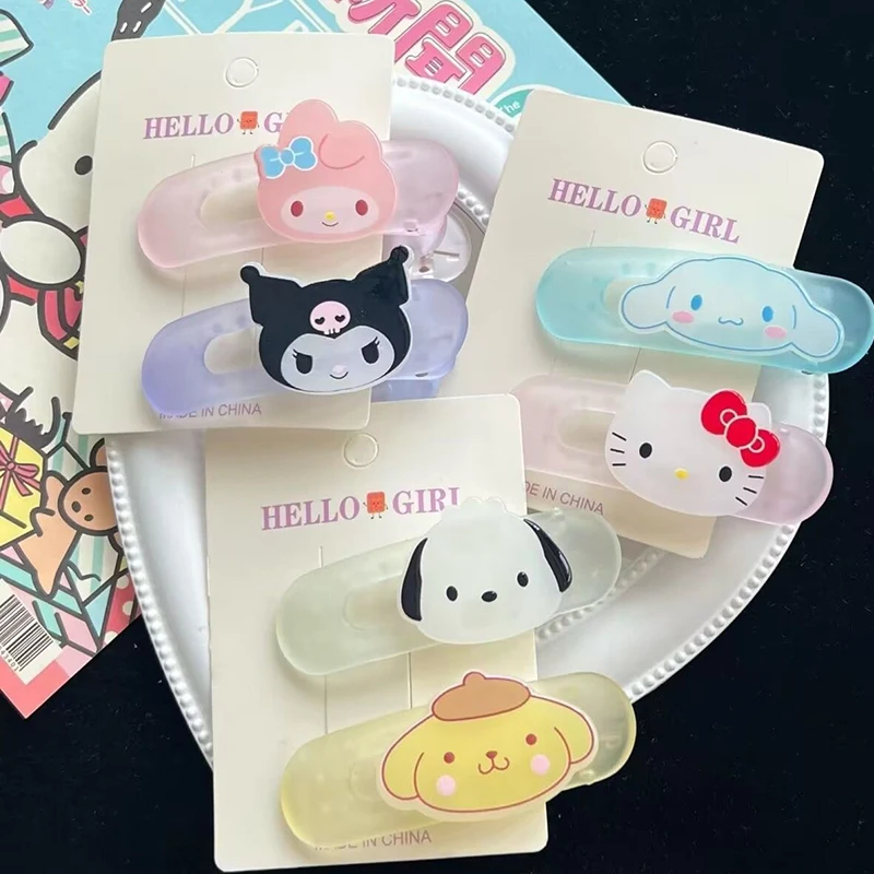

Sanrio заколки для волос аниме Kuromi Hellokitty Melody Cinnamoroll женские заколки в форме капли воды скользящая заколка модные аксессуары для волос