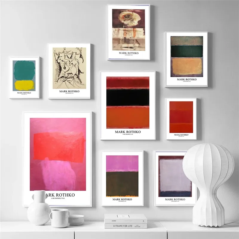 Colorblock Mark Rothko Famous Mark Rothko Focus Canvas Paintings Nordic Color Block Modern ...