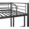 Twin Over Twin Metal Bunk Bed Trundle Frame with 2 Side Ladders Convertible Bunkbed Safety Guard Rails,No Box Spring Needed 5